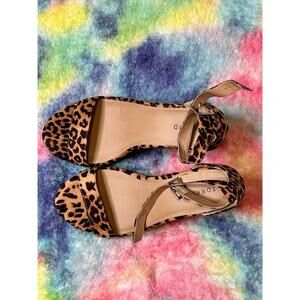 Leopard Print Block Heel Sandals – Size 12 Wide Width